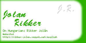 jolan rikker business card